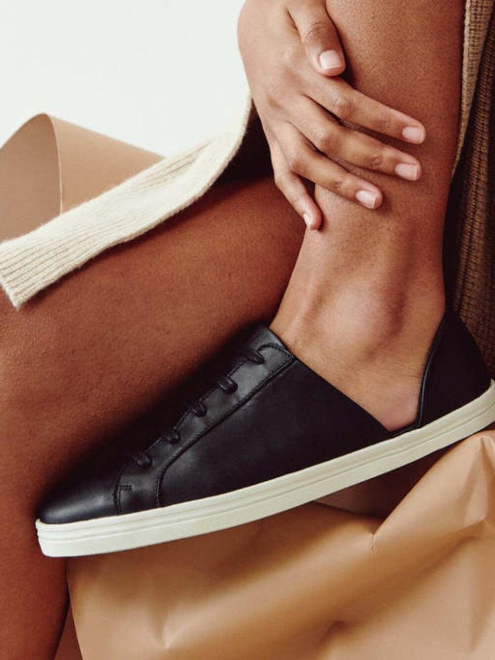 Freda Salvador Black Leather Side Cutout Low Top Sneakers Size 11